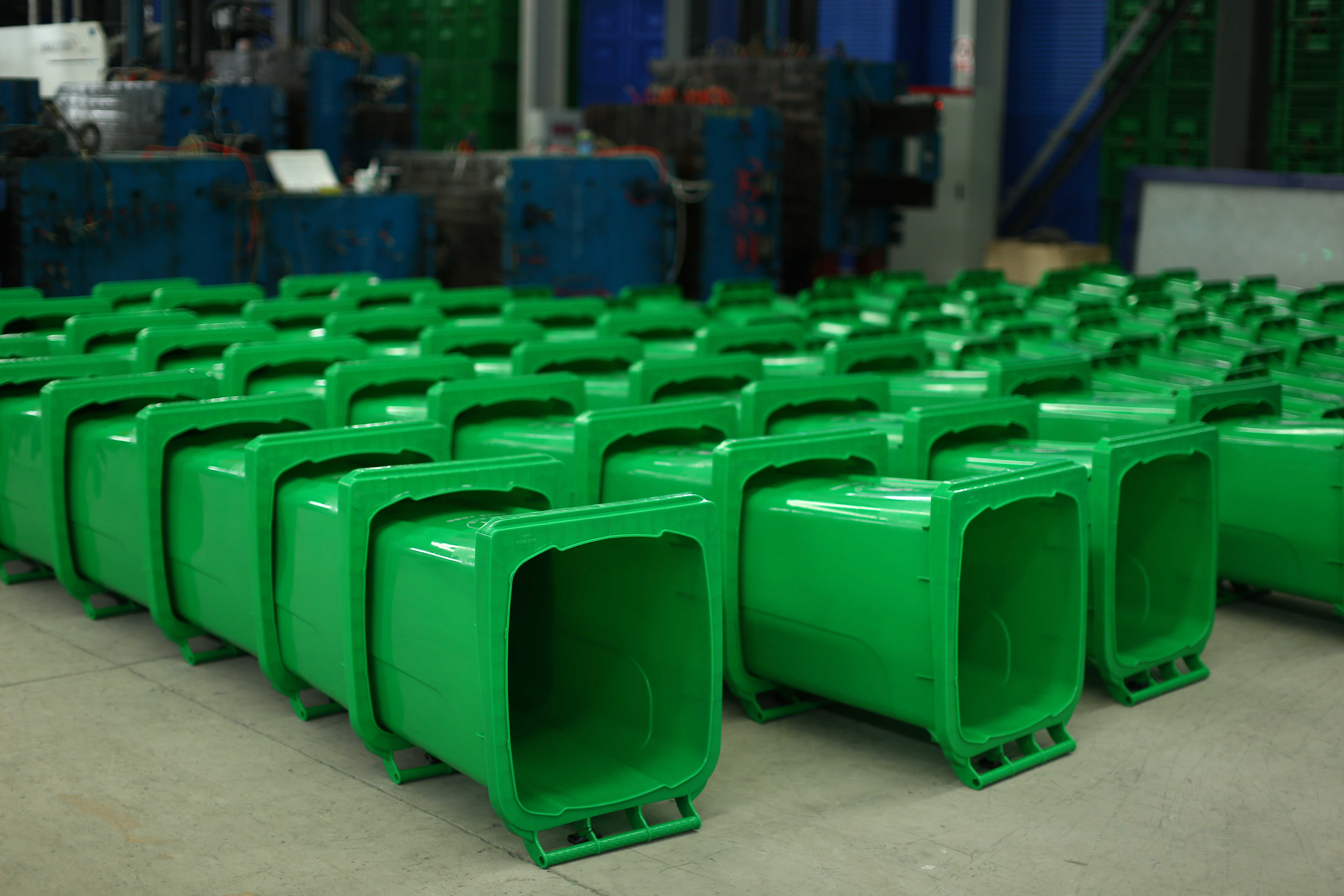 A batch of 240L garbage bins ordered by the municipal government