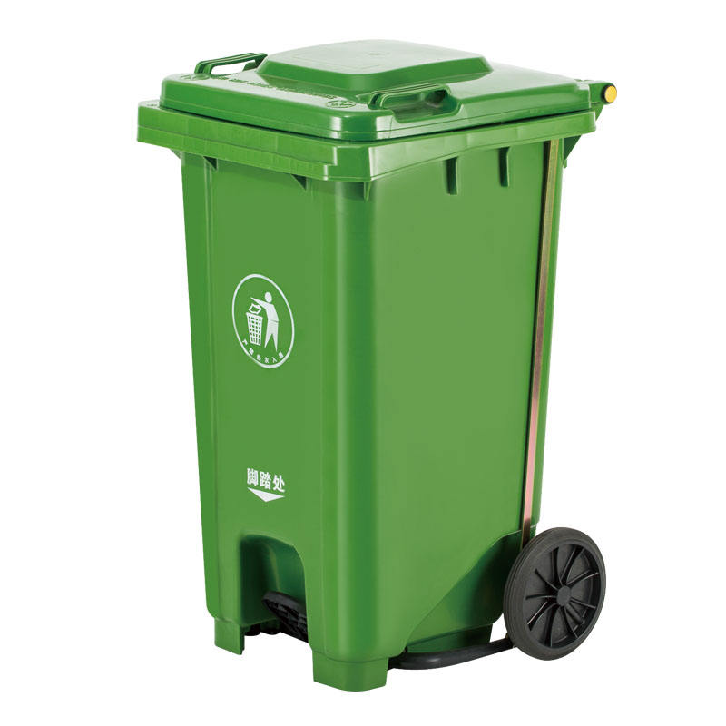 120 Liter Large Kitchen Garbage Can Waste Bin Plastic Trash Can With Wheels And Lids Green Dustbin