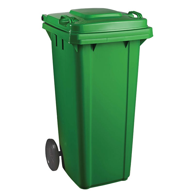 120 Liter Large Kitchen Garbage Can Waste Bin Plastic Trash Can With Wheels And Lids Green Dustbin