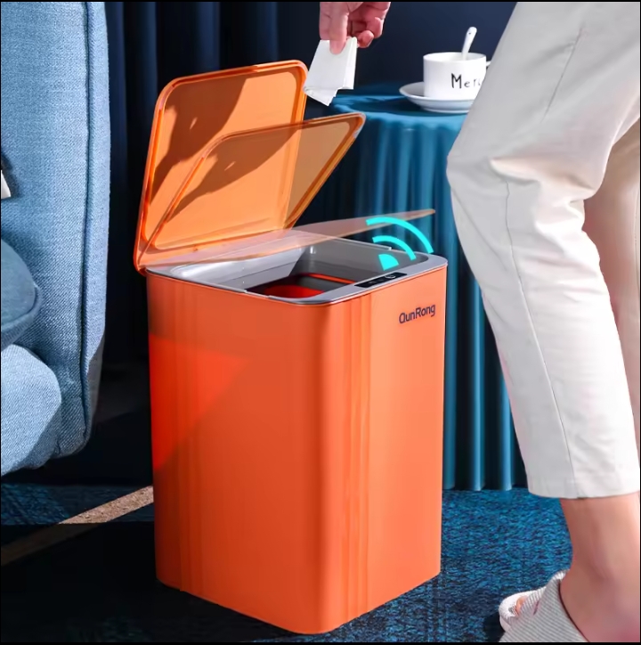 Indoor rechargeable automatic smart trash can ABS plastic sensor smart trash can