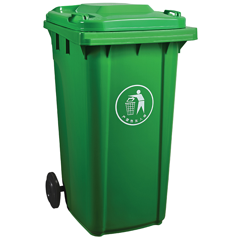 240L Street Trash Can Garbage Containers Waste Bin Plastic Dustbin With Wheels And Lid