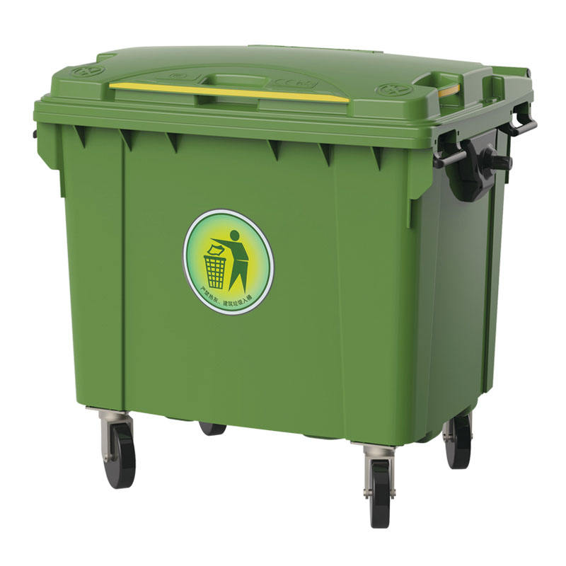 660L food waste bin Trash Container Outdoor factory plastic bin with wheels