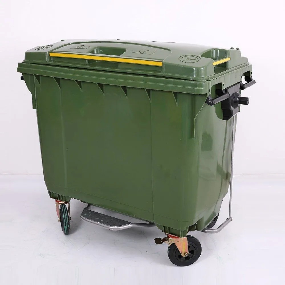 660L food waste bin Trash Container Outdoor factory plastic bin with wheels