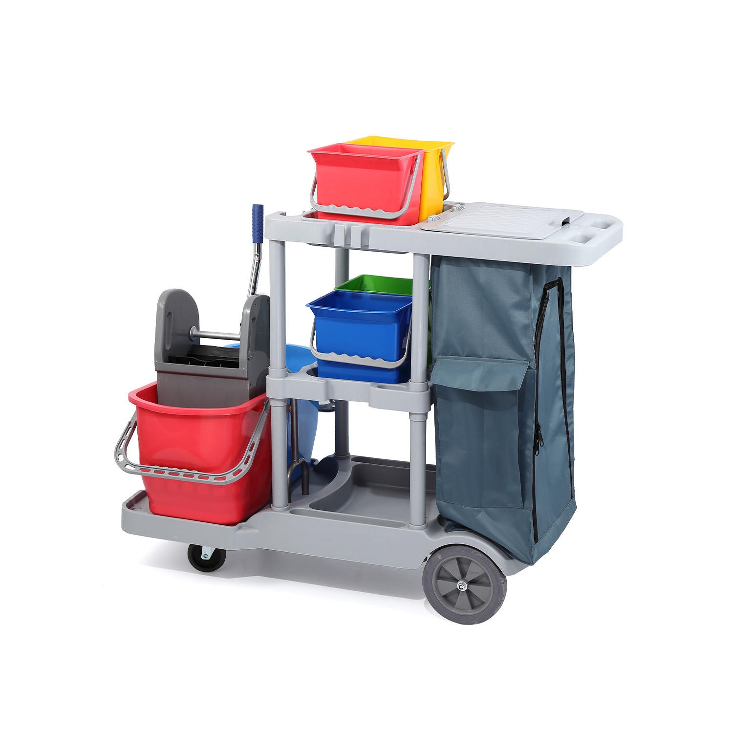 Portable Janitor Cleaning Cart on Wheels for Office Bathroom and Room Four-Wheeled Mobile Cleaning Carts