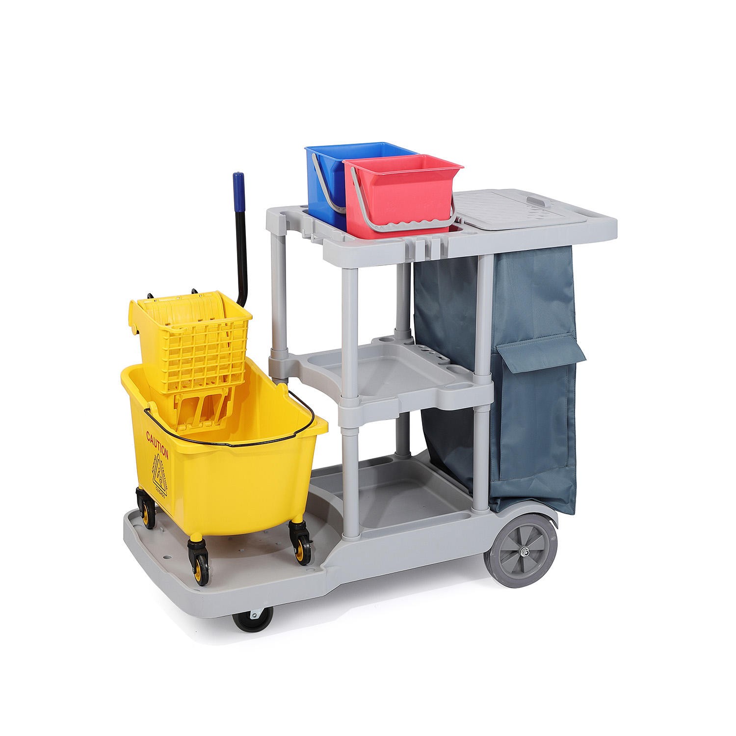 Portable Janitor Cleaning Cart on Wheels for Office Bathroom and Room Four-Wheeled Mobile Cleaning Carts