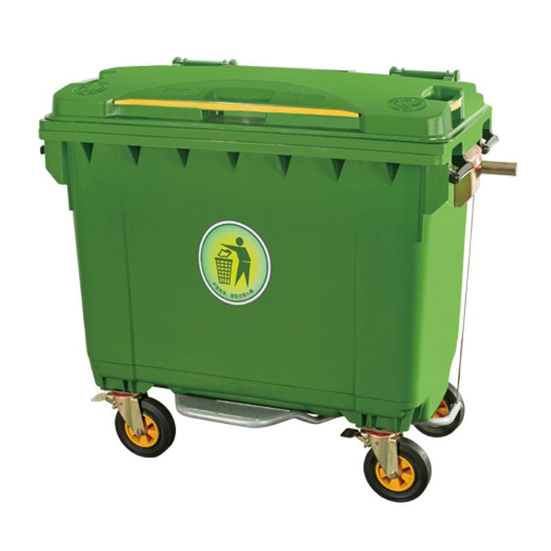  Large foot pedal dustbin food waste bin capacity 1100 liter industrial plastic waste bin container with wheels lid