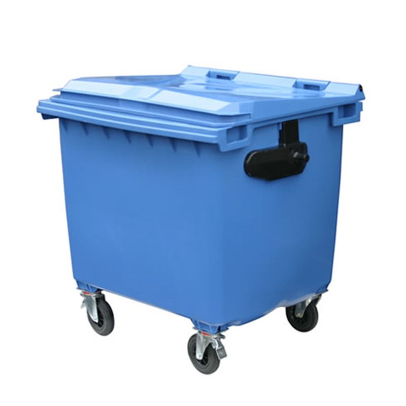  Large foot pedal dustbin food waste bin capacity 1100 liter industrial plastic waste bin container with wheels lid